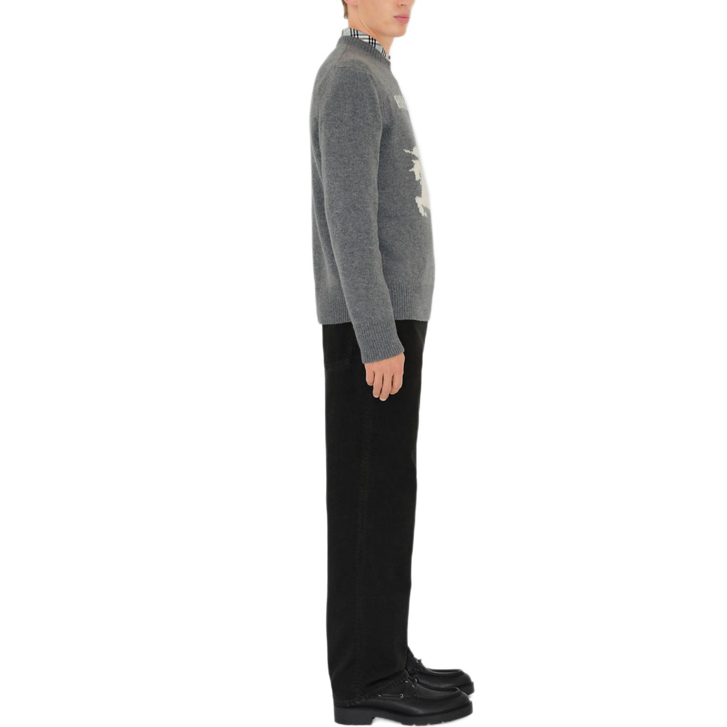 Burberry FW24 Equestrian Knight Crewneck Sweater Men’s Grey. 81048781 圖 5