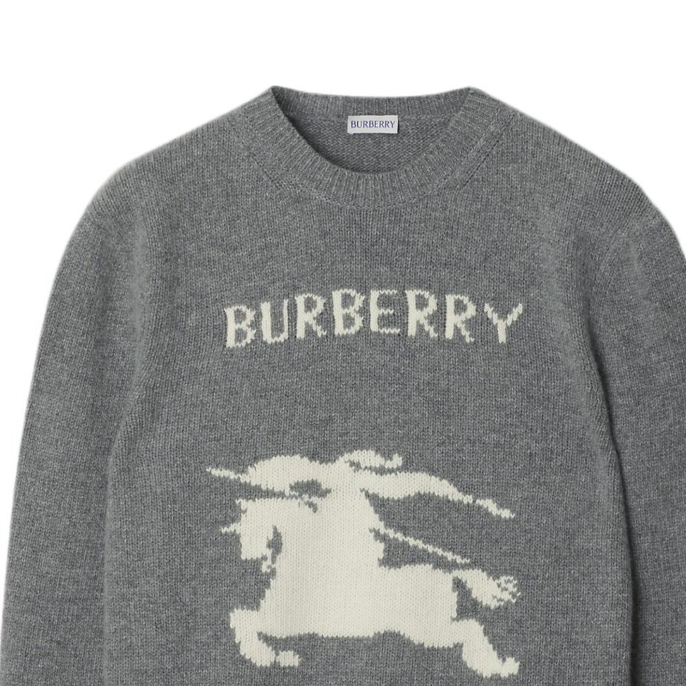 Burberry FW24 Equestrian Knight Crewneck Sweater Men’s Grey. 81048781 圖 6