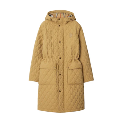 Burberry FW24 Solid Color Logo Patch Single-Breasted Cotton Jacket Women Beige. 80979971