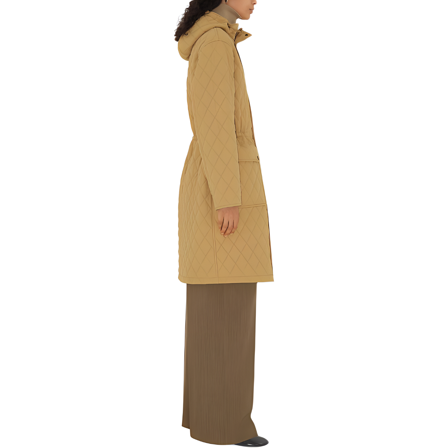 Burberry FW24 Solid Color Logo Patch Single-Breasted Cotton Jacket Women Beige. 80979971 圖 6