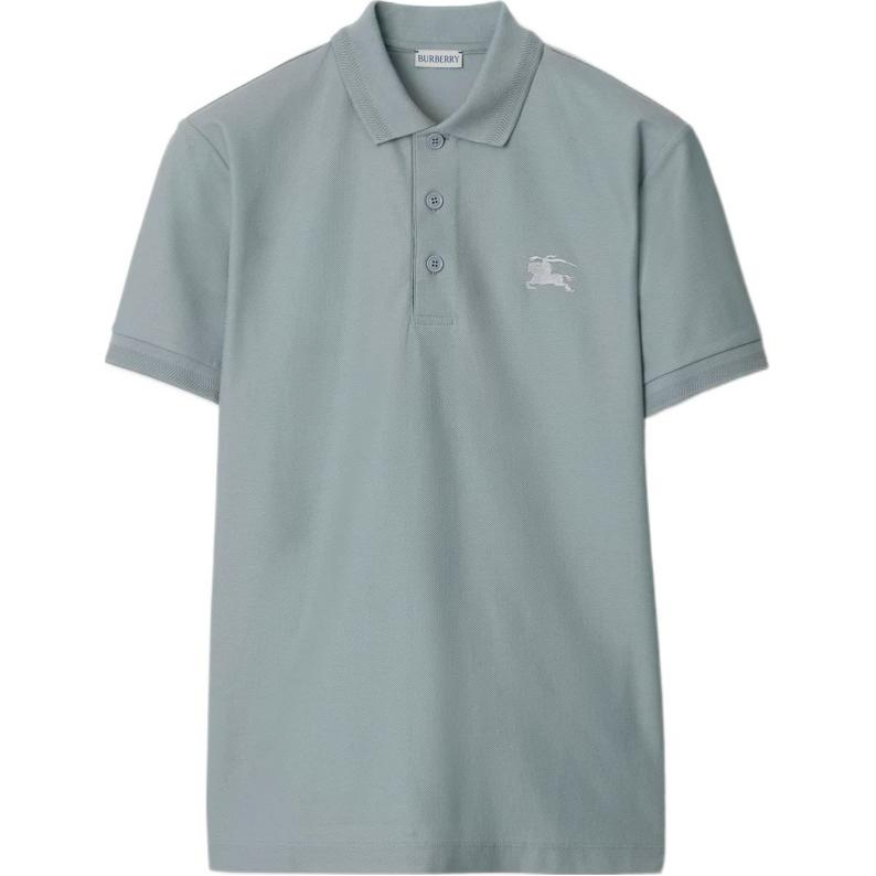 Burberry FW24 Solid Logo Embroidered Short Sleeve Polo Shirt Men Beige 80999381