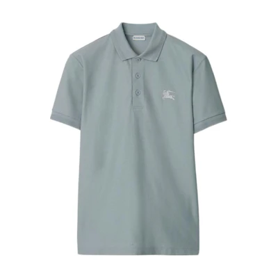 Burberry FW24 Solid Logo Embroidered Short Sleeve Polo Shirt Men Beige 80999381