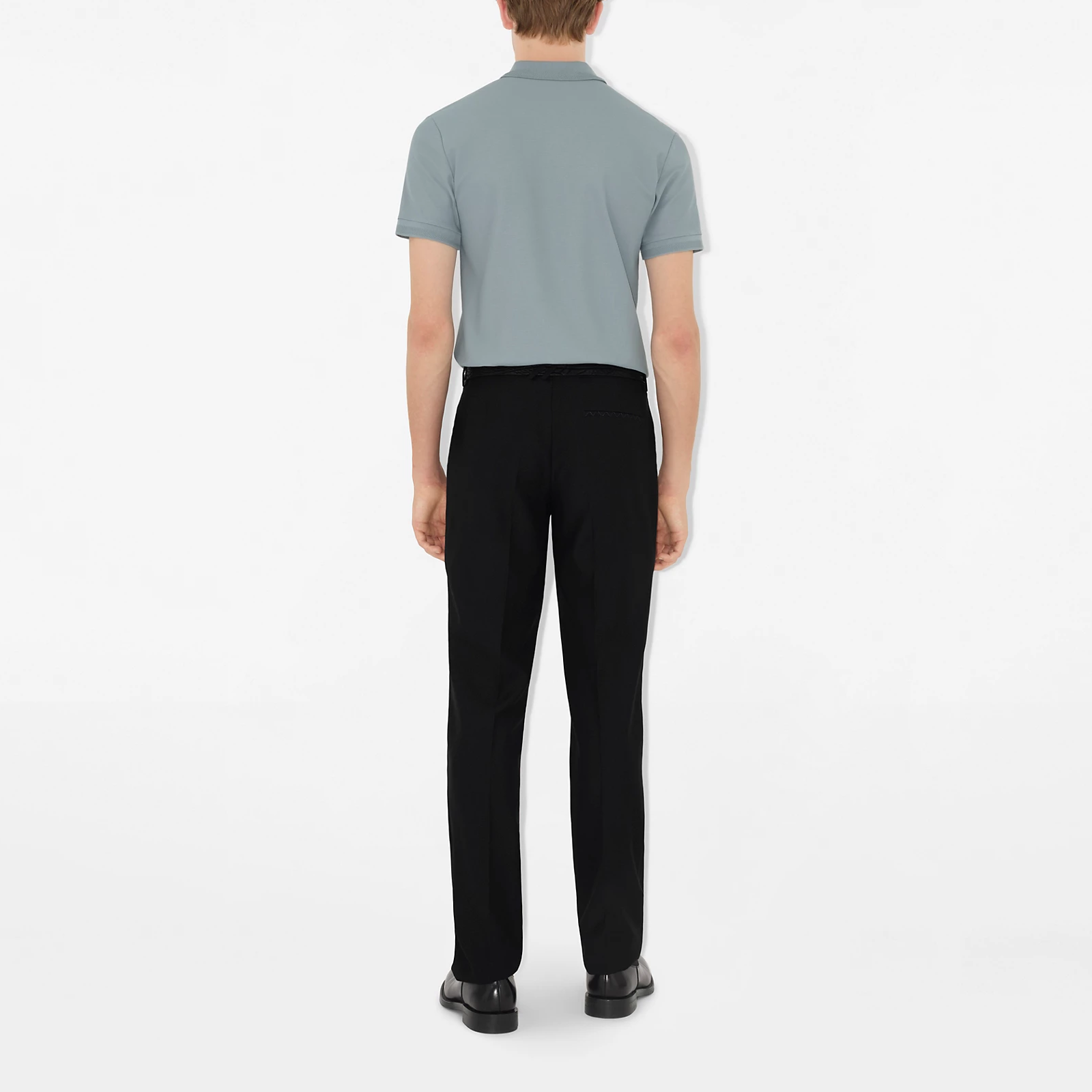 Burberry FW24 Solid Logo Embroidered Short Sleeve Polo Shirt Men Beige 80999381 圖 4