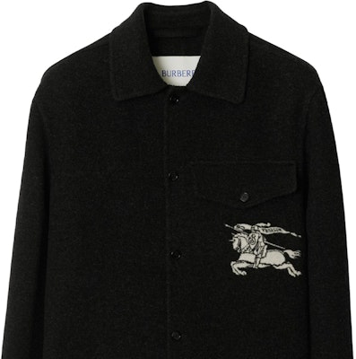 Burberry FW24 條紋印花點領紐扣外套 男士 黑色 80952441 Details for Burberry FW24 條紋印花點領紐扣外套 男士 黑色 80952441