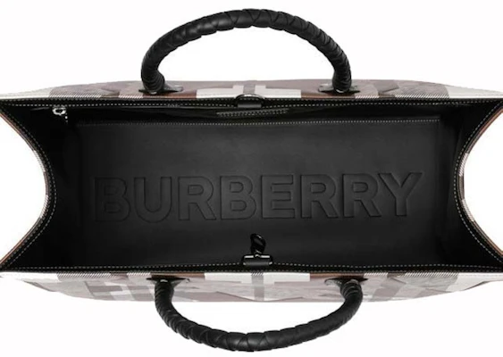 博柏利几何格纹托特包棕色 Lookbook 博柏利几何格纹托特包棕色