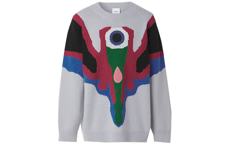 Burberry Geometric Pattern Jacquard Wool Sweater for Men Lilac Purple 80455131