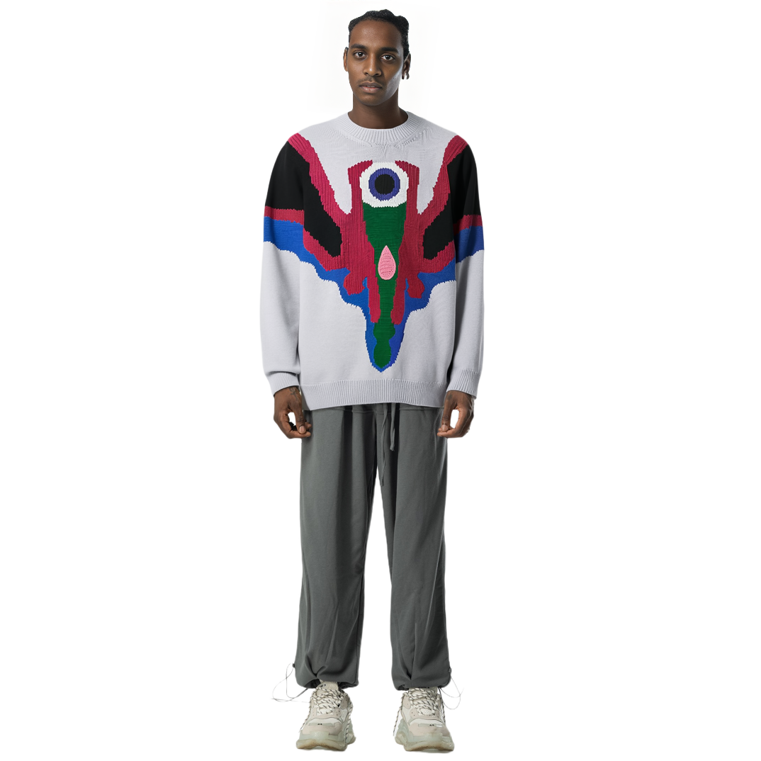 Burberry Geometric Pattern Jacquard Wool Sweater for Men Lilac Purple 80455131 圖 4