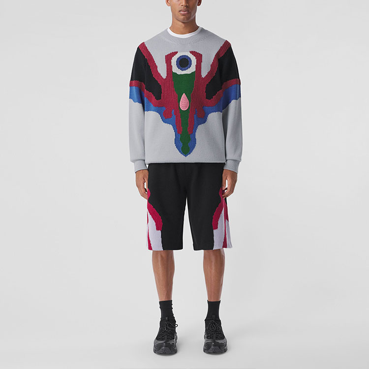 Burberry Geometric Pattern Jacquard Wool Sweater for Men Lilac Purple 80455131 圖 5