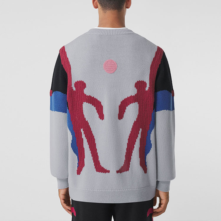 Burberry Geometric Pattern Jacquard Wool Sweater for Men Lilac Purple 80455131 圖 6