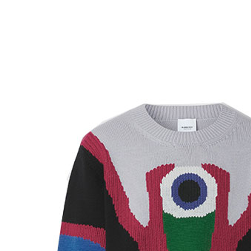 Burberry Geometric Pattern Jacquard Wool Sweater for Men Lilac Purple 80455131 圖 7