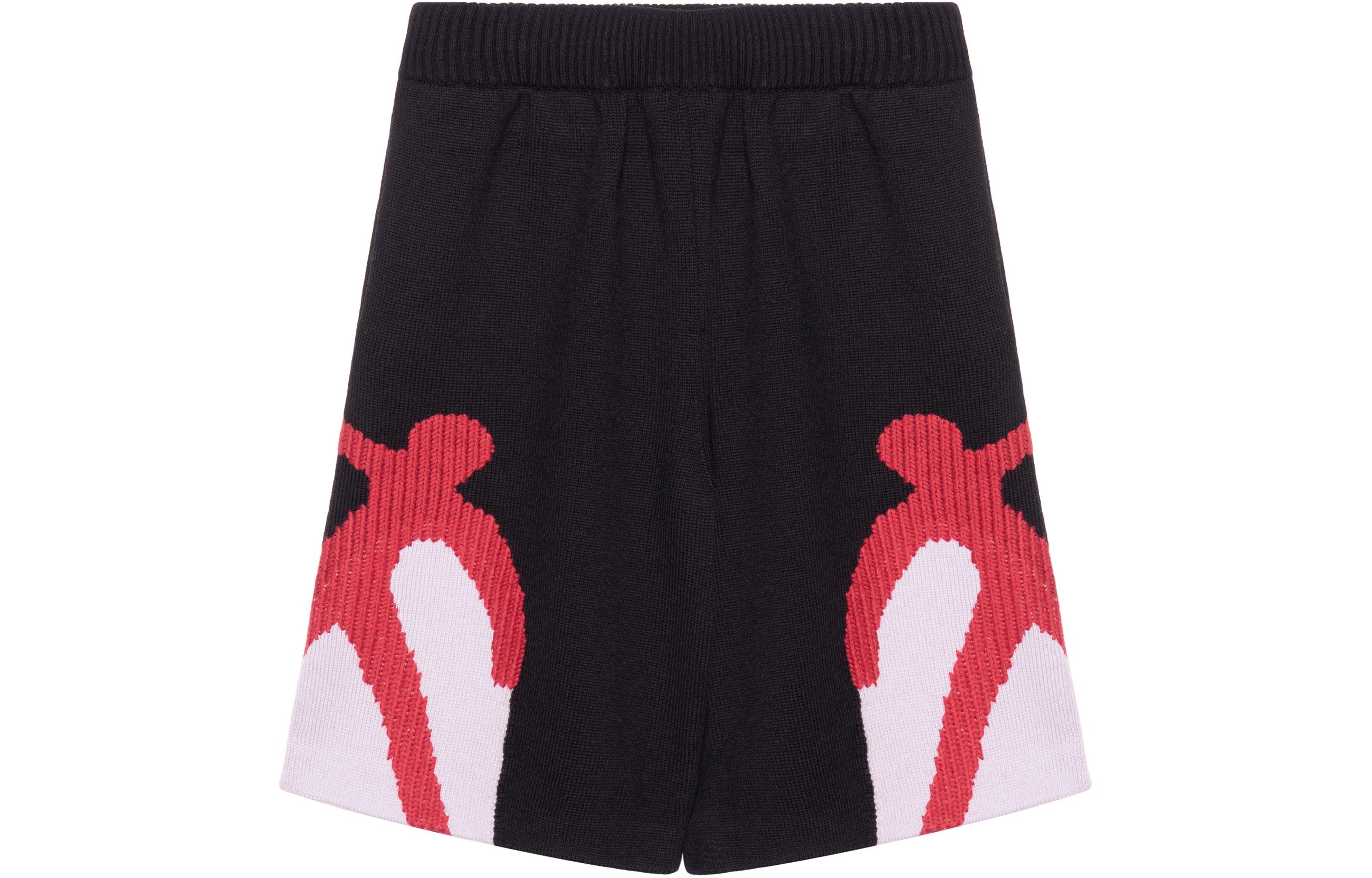 Order Burberry Geometric Pattern Knit Relaxed Fit Elastic Waist Shorts Black 80455141