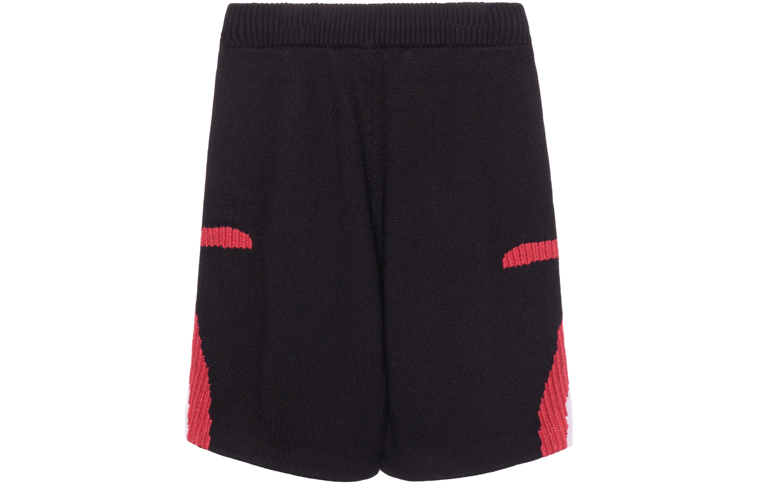 Lookbook Burberry Geometric Pattern Knit Relaxed Fit Elastic Waist Shorts Black 80455141