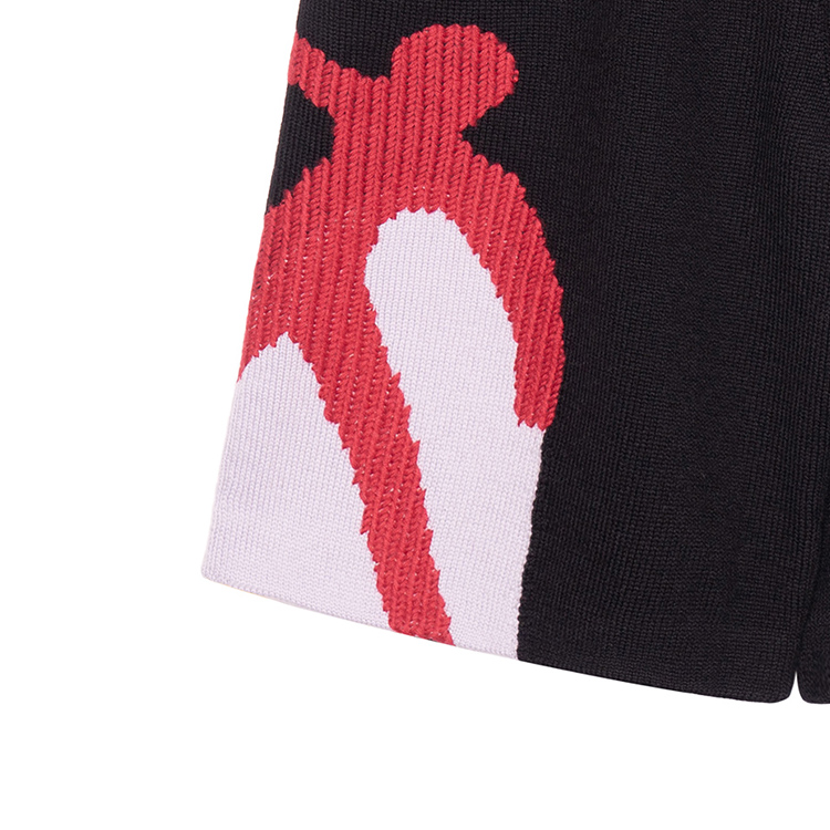 Sizing Burberry Geometric Pattern Knit Relaxed Fit Elastic Waist Shorts Black 80455141