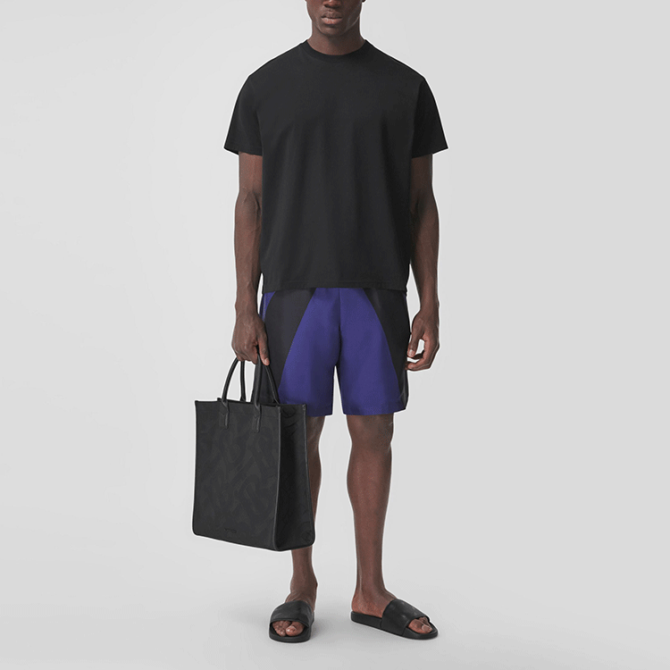 Burberry Geometric Print Silk Drawstring Shorts Bright Navy Blue 80455051 圖 3