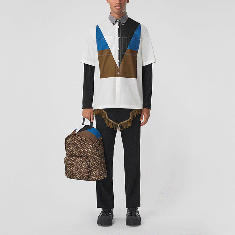 Burberry Geometric Print White Long-Sleeve Button-Up Shirt. 80454801 圖 3