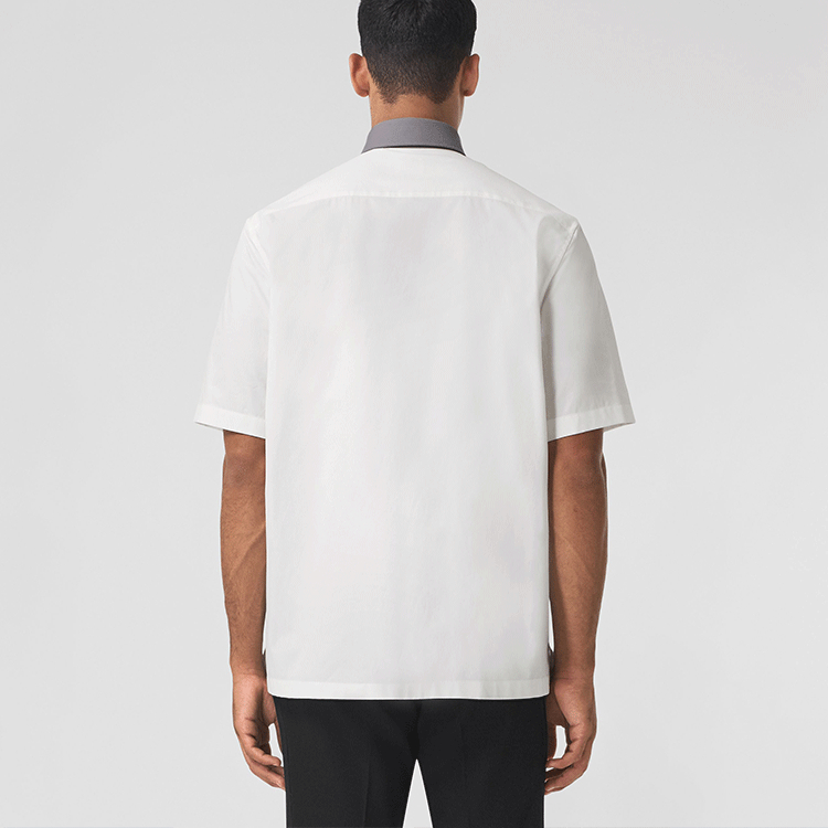 Burberry Geometric Print White Long-Sleeve Button-Up Shirt. 80454801 圖 5