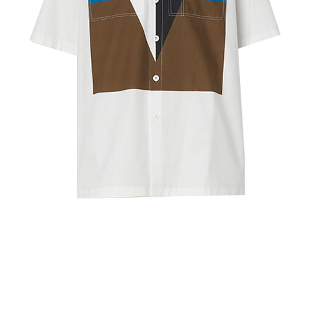 Burberry Geometric Print White Long-Sleeve Button-Up Shirt. 80454801 圖 7