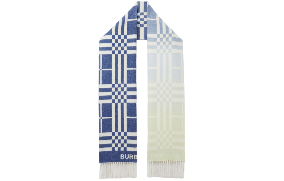 Burberry Gradient Check Jacquard Scarf Blue/White Unisex/Couples Style 80666641