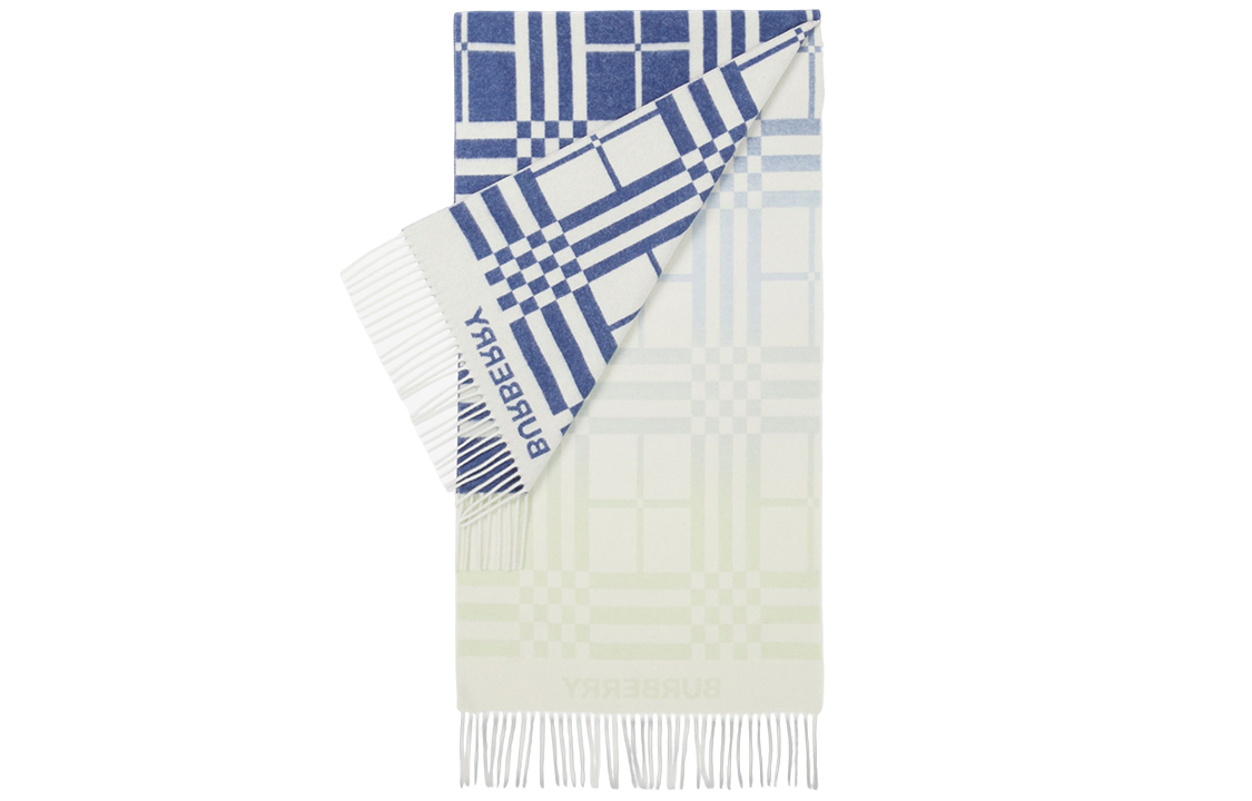 Burberry Gradient Check Jacquard Scarf Blue/White Unisex/Couples Style 80666641 圖 4