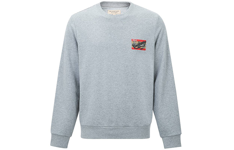 Burberry Graffiti Logo Sweatshirt Men’s Light Marl Gray 80020361