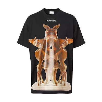 Burberry Graphic Print Crew Neck Short Sleeve T-Shirt Men - Black 8037056