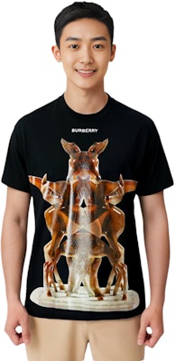 버버리 그래픽 프린트 크루넥 반팔 티셔츠 남성용 - 블랙 8037056 Shop 버버리 그래픽 프린트 크루넥 반팔 티셔츠 남성용 - 블랙 8037056