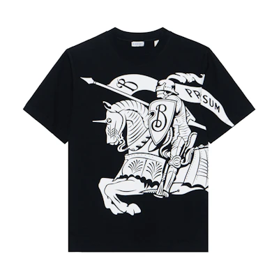 Burberry Graphic Print Loose Fit Crew Neck T-Shirt in Black. 80950581