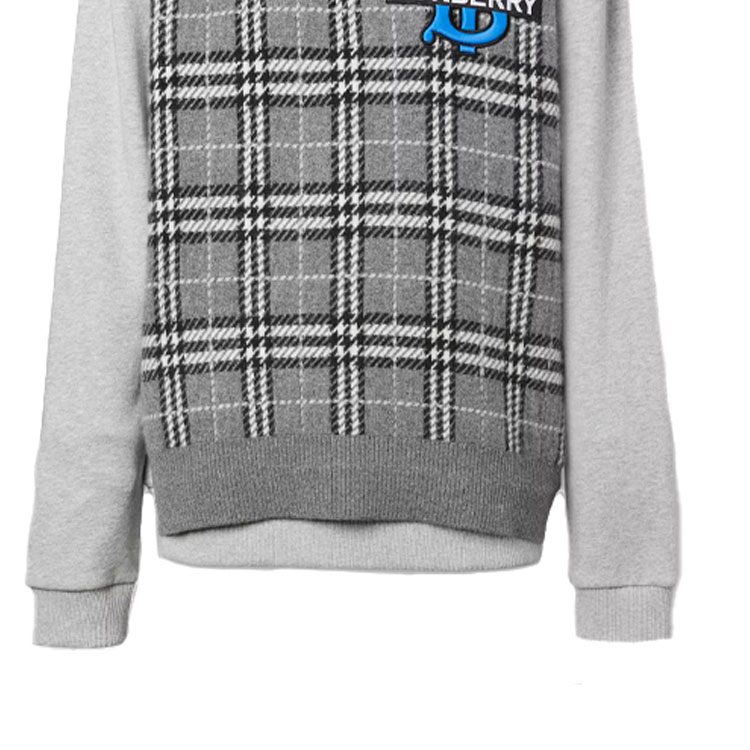 Sizing Burberry Gray Checkered Cashmere Knit Sweater 80330451