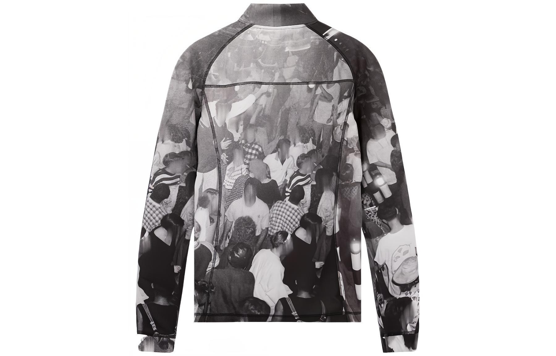 Lookbook Sudadera Burberry Gris Media Cremallera con Estampado Gráfico Integral 45596671