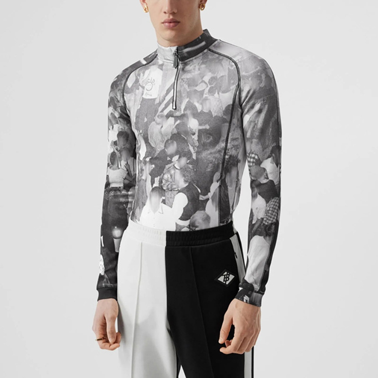 Details for Sudadera Burberry Gris Media Cremallera con Estampado Gráfico Integral 45596671