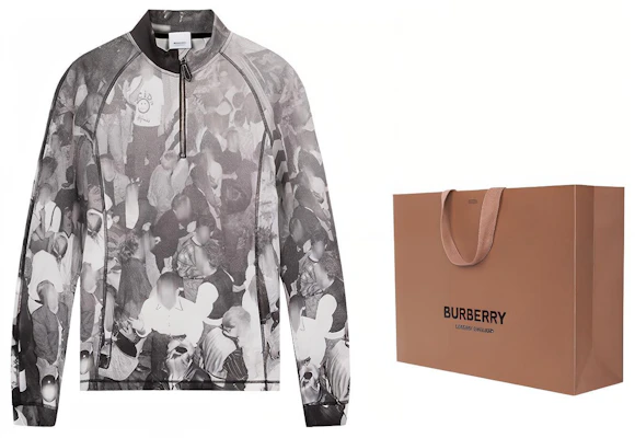 Sudadera Burberry Gris Media Cremallera con Estampado Gráfico Integral 45596671 Sizing Sudadera Burberry Gris Media Cremallera con Estampado Gráfico Integral 45596671