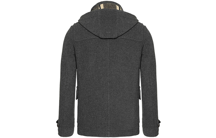 Lookbook Burberry 灰色短款連帽可拆卸達夫大衣 80086481