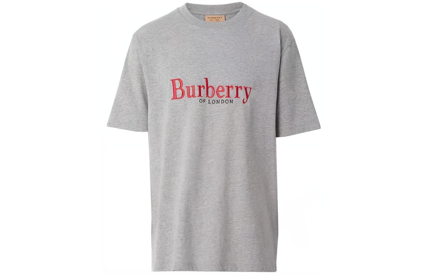 Burberry Gray Straight-Cut T-Shirt with Letter Print 80078291 圖 2