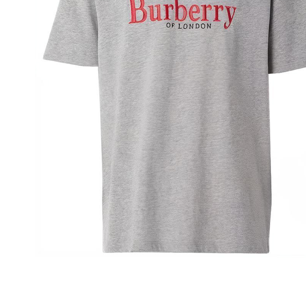 Burberry Gray Straight-Cut T-Shirt with Letter Print 80078291 圖 7