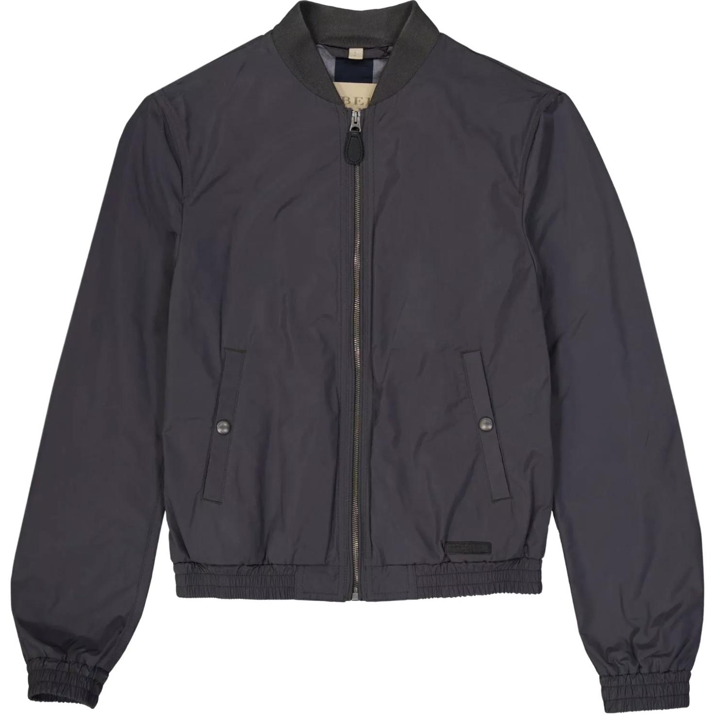 Burberry Gray Zip-Up Oversized Baseball Collar Jacket 39621532