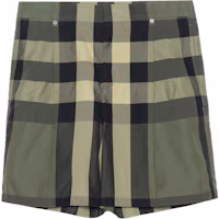 Order Burberry Green Check Logo Loose-fit Casual Shorts. 80427811
