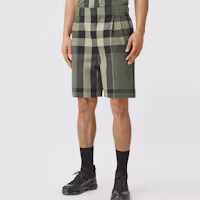 Purchase Burberry Green Check Logo Loose-fit Casual Shorts. 80427811