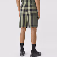 Details for Burberry Green Check Logo Loose-fit Casual Shorts. 80427811