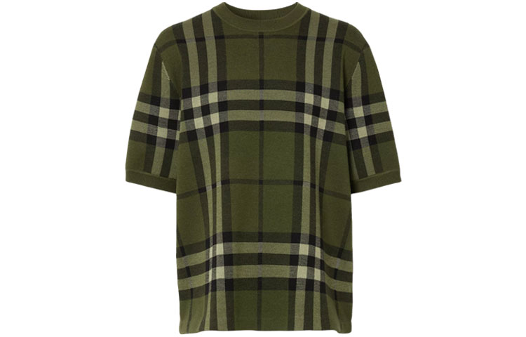 Burberry Green Checkered Crewneck Short-Sleeve T-Shirt. 80412831 圖 2