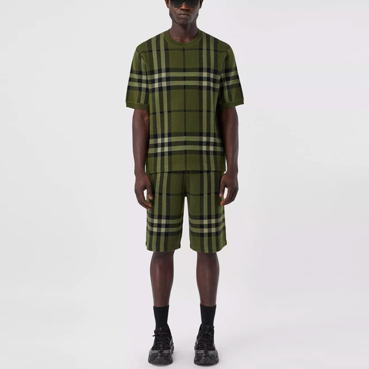 Burberry Green Checkered Crewneck Short-Sleeve T-Shirt. 80412831 圖 3