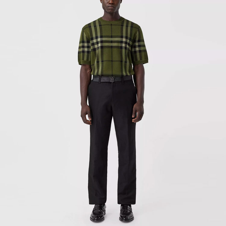 Burberry Green Checkered Crewneck Short-Sleeve T-Shirt. 80412831 圖 4