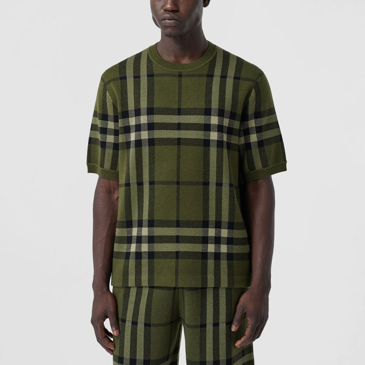 Burberry Green Checkered Crewneck Short-Sleeve T-Shirt. 80412831 圖 5