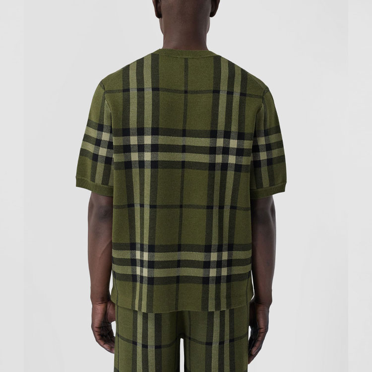 Burberry Green Checkered Crewneck Short-Sleeve T-Shirt. 80412831 圖 6
