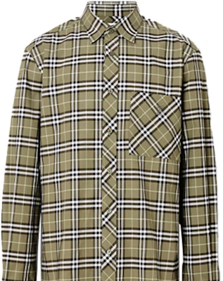 Kemeja Lengan Panjang Kotak-Kotak Hijau Burberry 80175631 Details for Kemeja Lengan Panjang Kotak-Kotak Hijau Burberry 80175631