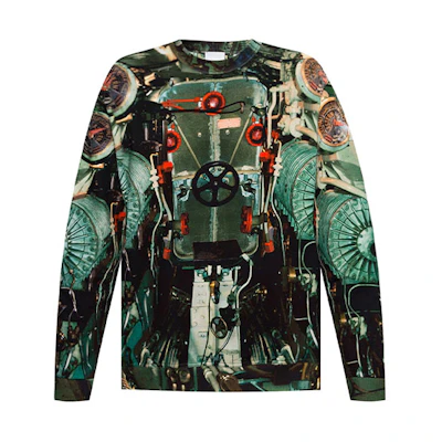 Burberry Green Graffiti Print Pullover Sweatshirt. 80246301