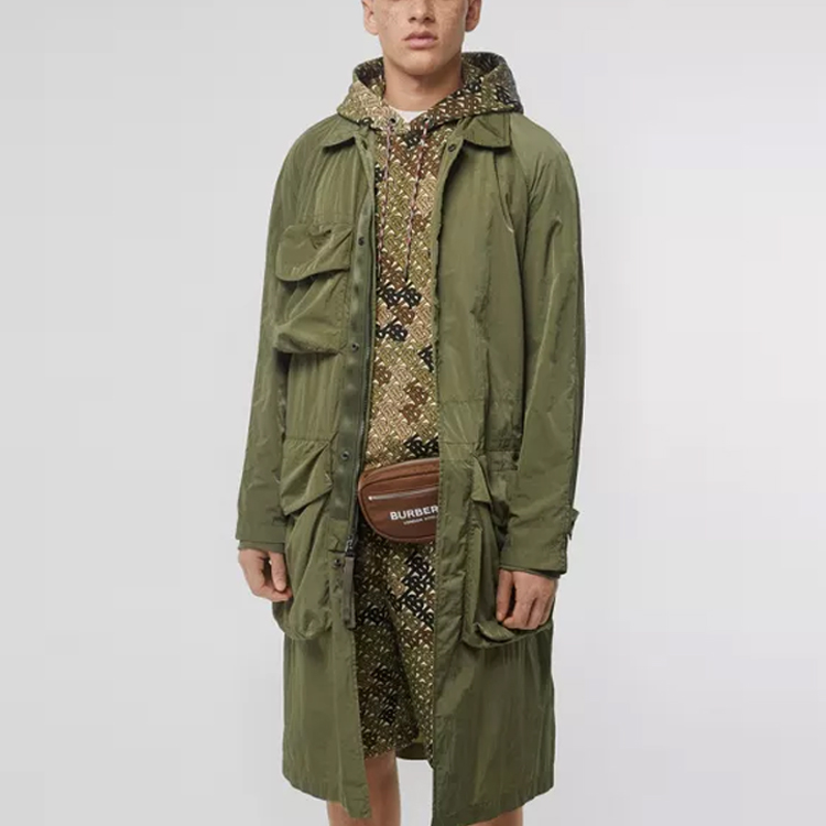 Burberry Green Lightweight Trench Coat with Multiple Pockets 80151441 圖 5