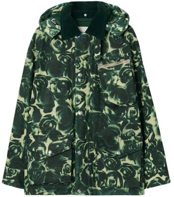 巴宝莉绿色玫瑰装饰可拆卸帽休闲夹克 80818981 Order 巴宝莉绿色玫瑰装饰可拆卸帽休闲夹克 80818981