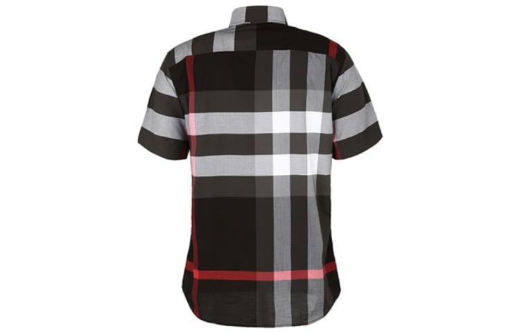 Lookbook 버버리 그레이 체크 반소매 버튼다운 셔츠 80256071