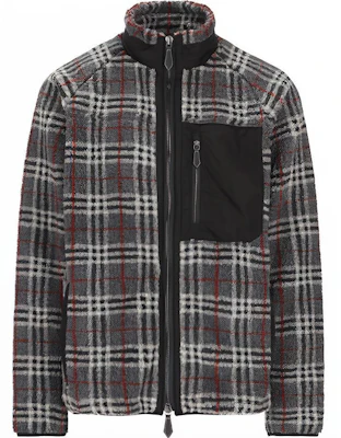 Burberry Jaket Fleece Kasual Abu-Abu Motif Kotak dengan Resleting 80455361 Buy Burberry Jaket Fleece Kasual Abu-Abu Motif Kotak dengan Resleting 80455361