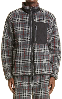 Burberry Jaket Fleece Kasual Abu-Abu Motif Kotak dengan Resleting 80455361 Purchase Burberry Jaket Fleece Kasual Abu-Abu Motif Kotak dengan Resleting 80455361